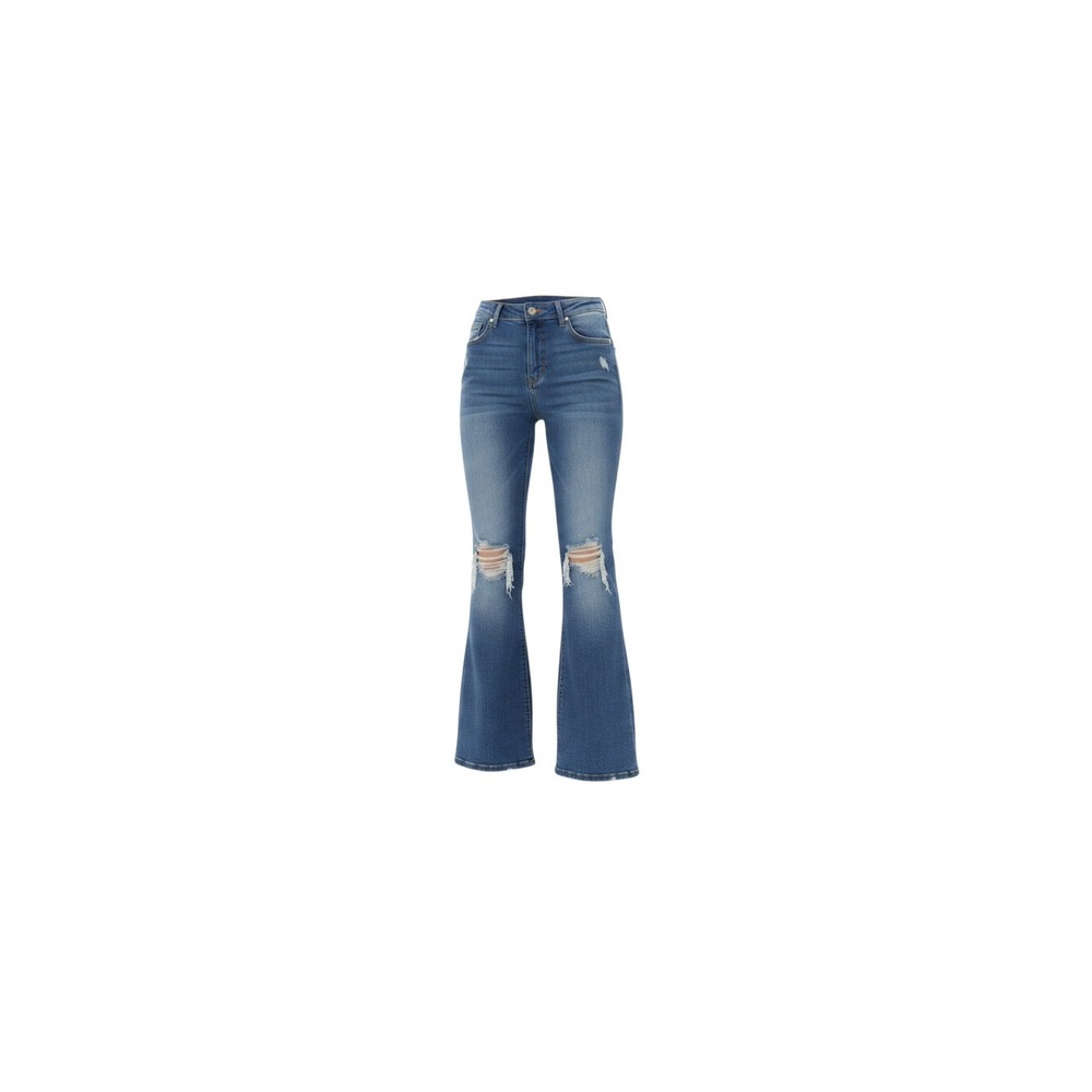 rue21 Flare Jeans Womens 13 Blue New High-Rise Distressed Ripped Denim